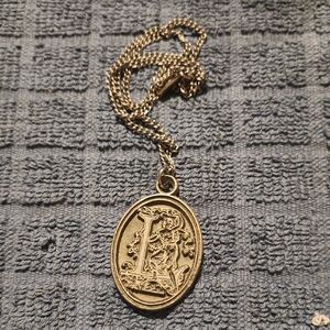 Vintage Solid Pewter Pendant Necklace with Initial 'L'